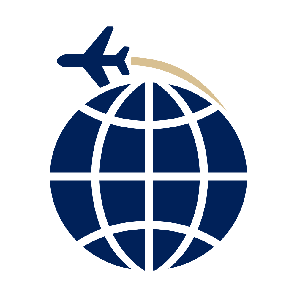 icon depicting airline travel and access to the world